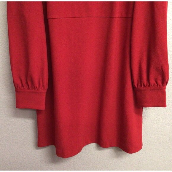 Chelsea 28 Dress Womens XL Red Crepe Crew Neck Work Career Holiday - Picture 4 of 9